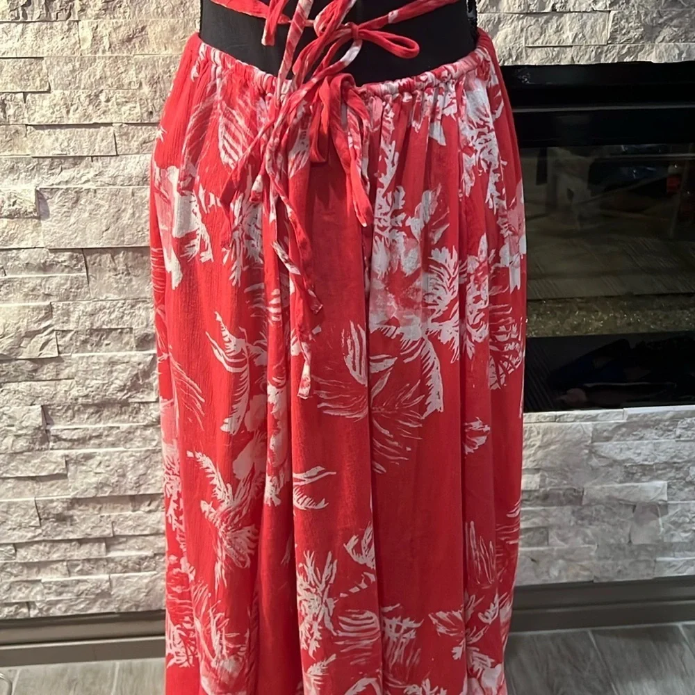Free People Pink Floral Halter Dress with multiple ties, size S/P - Picture 11 of 16
